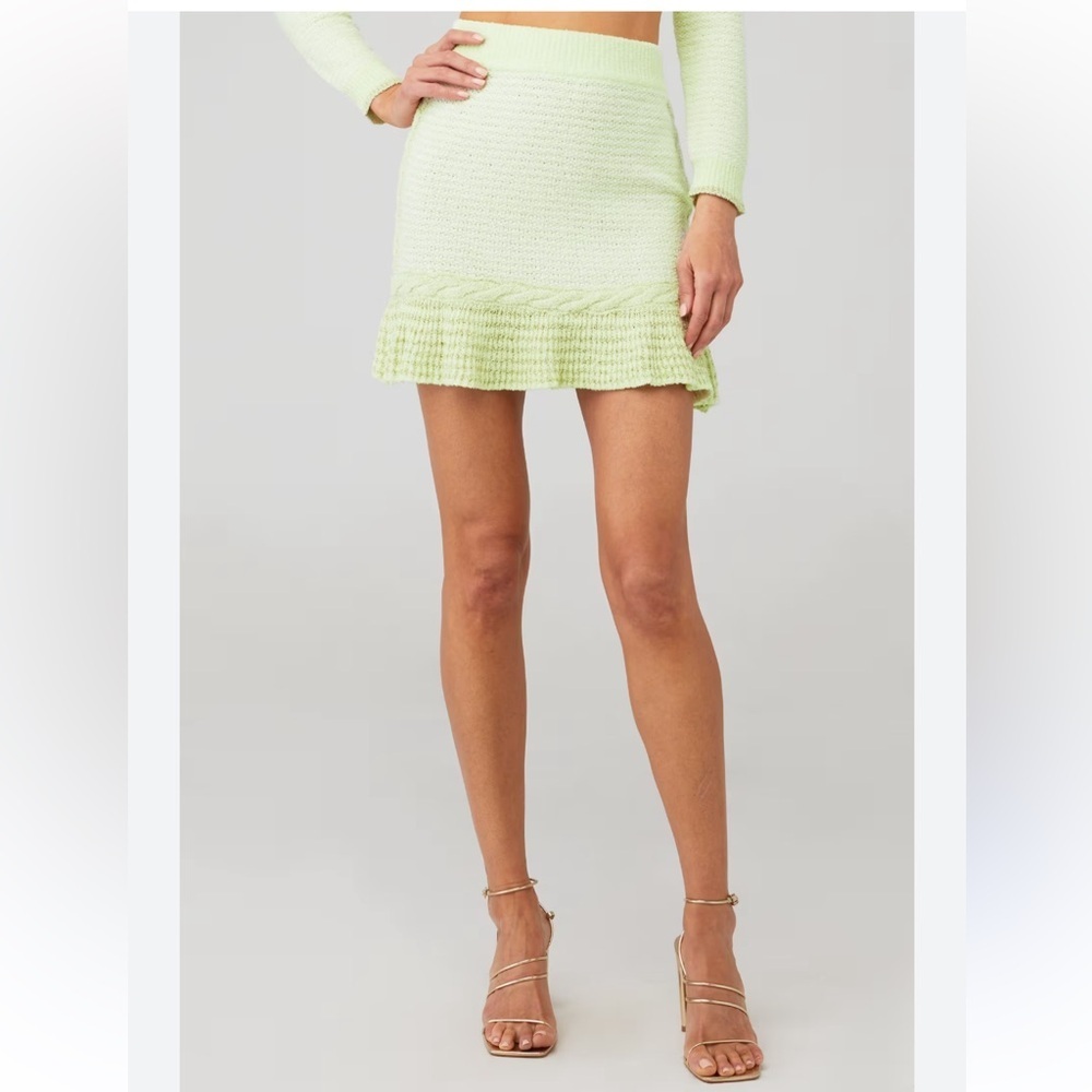 LoveShackFancy Heiress Mini Skirt size small knit lurex